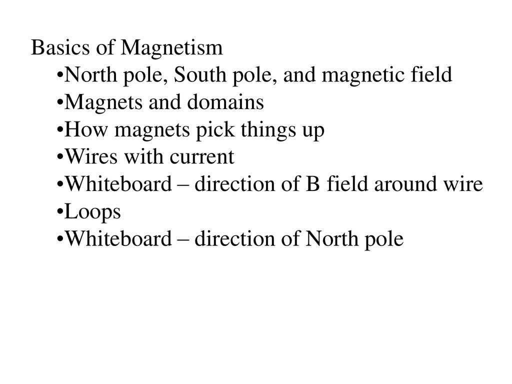 Basics on sale of magnetism